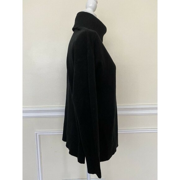 DEVOTION BY CYRUS Cowlneck Ribbed Tunic Sweater black color size S - Picture 2 of 4